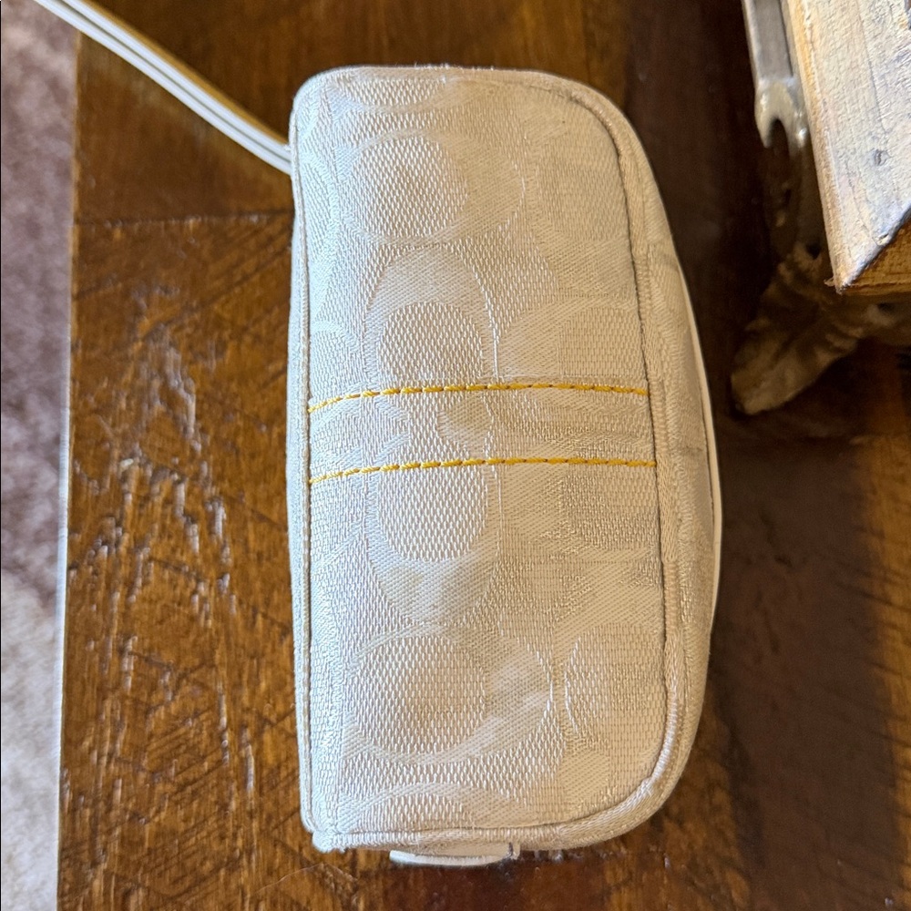Pre loved Coach Wristlet with Yellow Accents - Picture 5 of 15